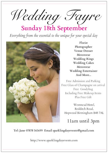 preview flyer wedding fair the westmead hotel 18th september